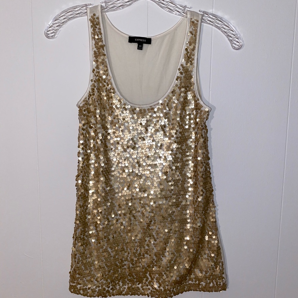 Express Gold Sequin Tank